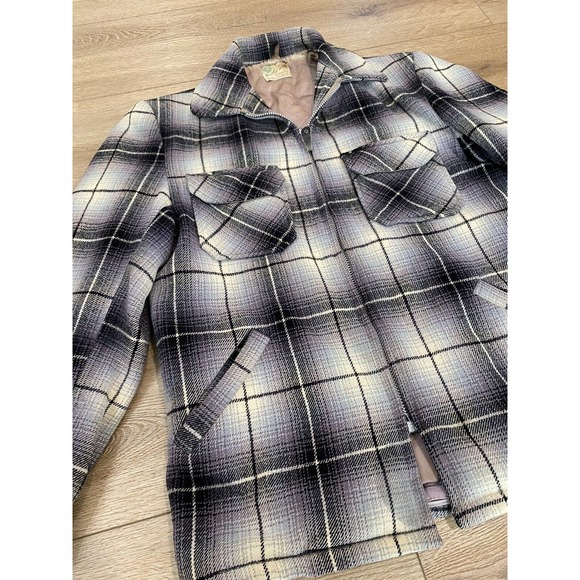 Weather Wise All Virgin Wool Men's Medium M Checkered Hunting Jacket - Picture 2 of 8